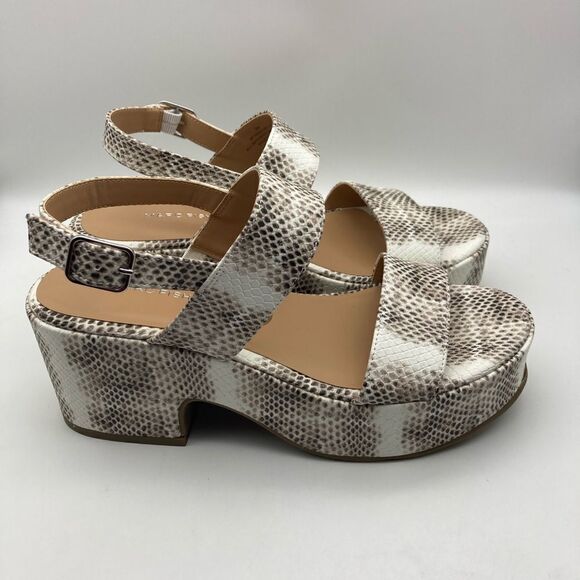 NWT Marc Fisher Snakeskin Print Platform Sandals Size 8M - Picture 1 of 8